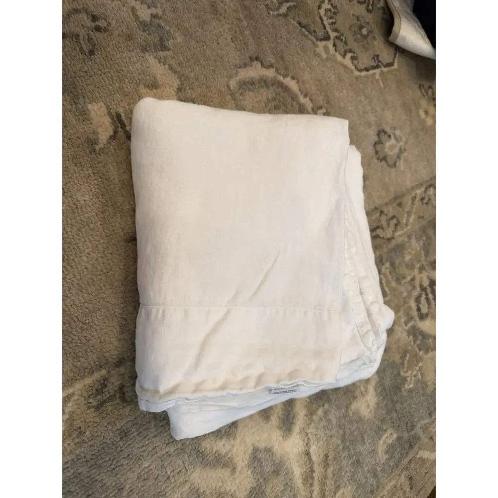 Parachute 100% Linen Full/Queen White Flat Sheet